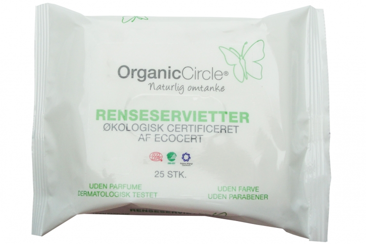 Circle Aloe Vera ve Zeytinyağı İçeren Organik Sertifikalı Yüz Temizleme Mendili